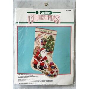 Bucilla Best of Christmas Personalized Stocking Counted Cross Stitch Kit 19"